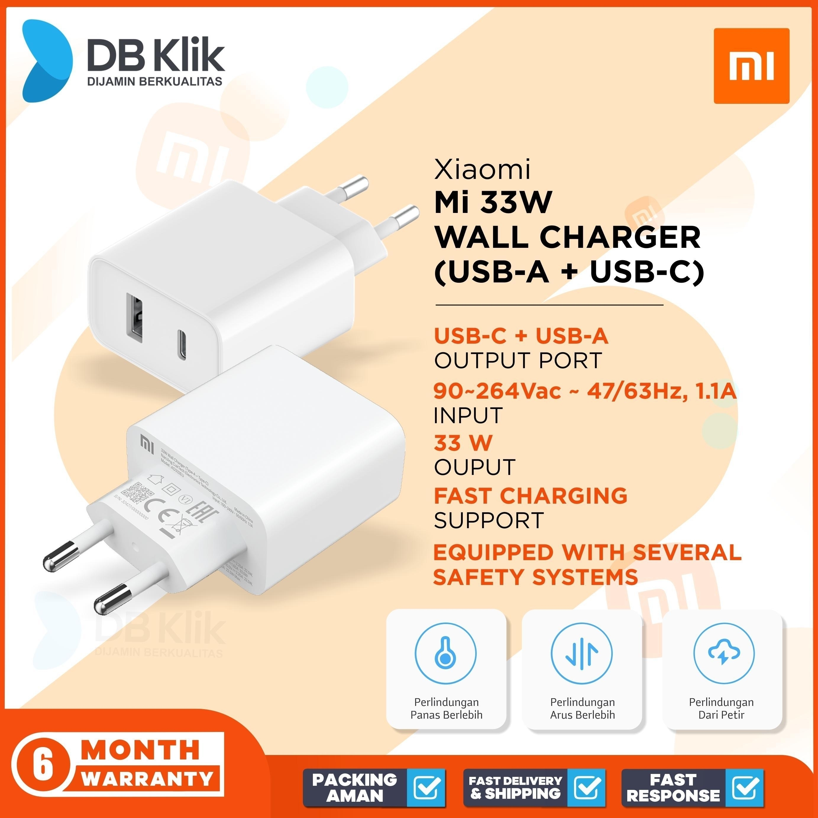 Charger Xiaomi MI 33W USB-A + USB-C