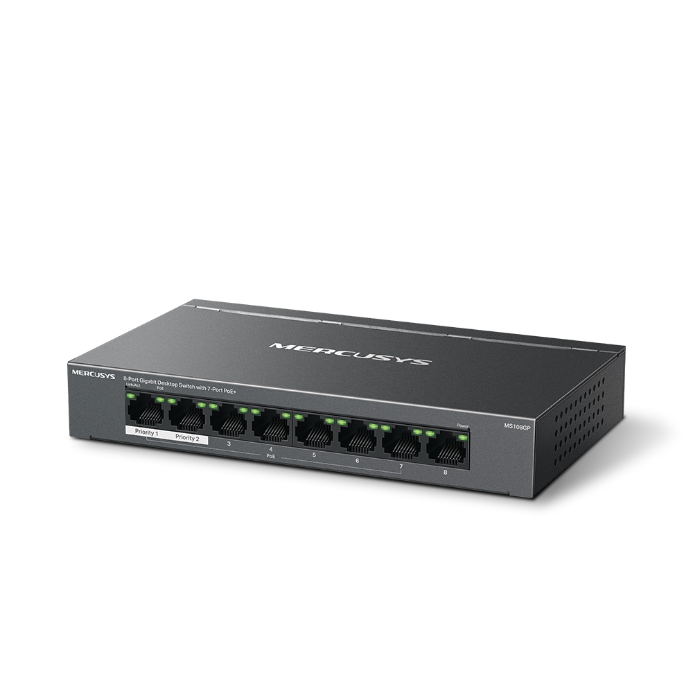 Switch Hub Mercusys MS108GP 8-Port Gigabit with 7-Port PoE+